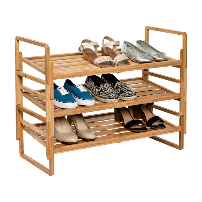 Honey Can Do Natural 3-Tier Bamboo Nesting Shoe Rack