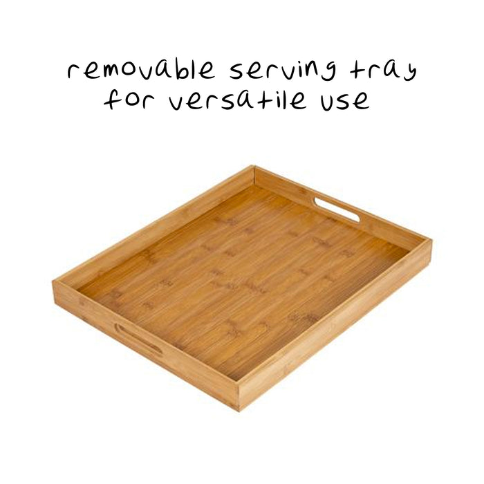 Honey Can Do Natural Bamboo 38-Inch Kitchen Cart With Drop-Leaf