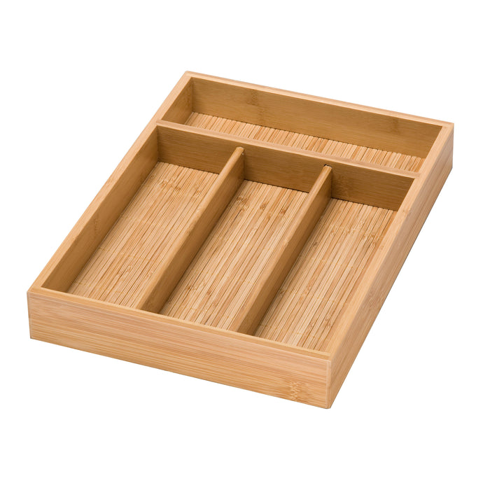 Honey Can Do Natural Bamboo 4-Compartment Drawer Organizer
