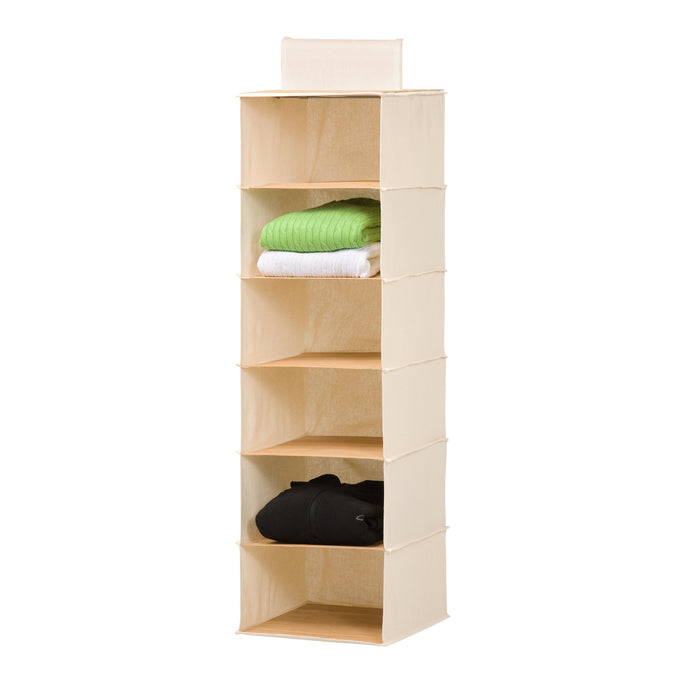 honey can do Natural/Bamboo 6-Tier Hanging Closet Organizer