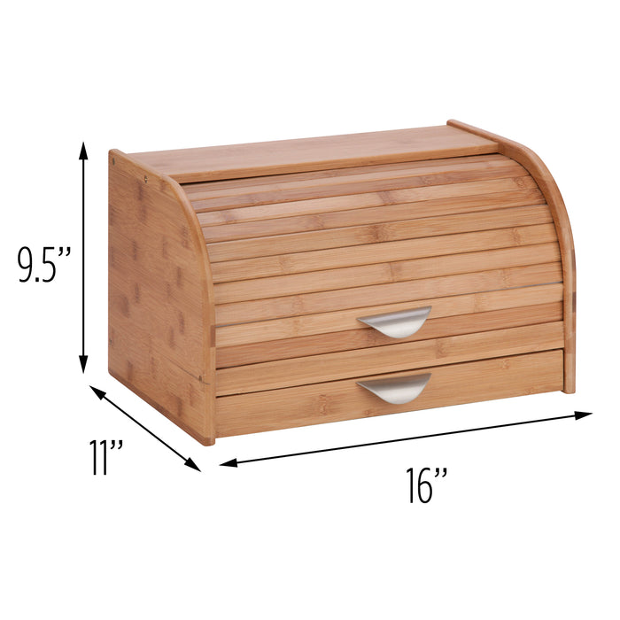 Honey Can Do Natural Bamboo Bread Box With Cutting Board