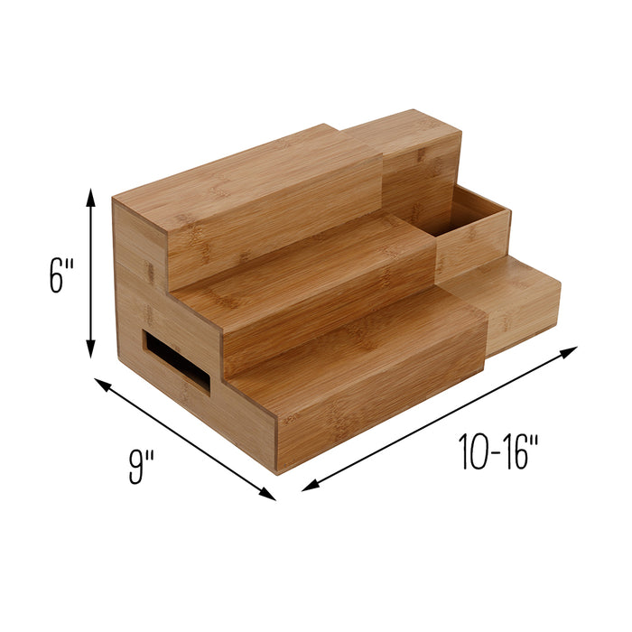 Honey Can Do Natural Bamboo Expandable 3-Tier Spice Rack