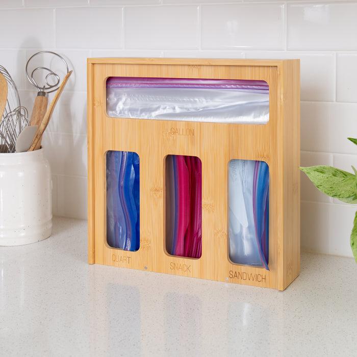 Honey Can Do Natural Bamboo Plastic Bag Organizer For Kitchen Drawer