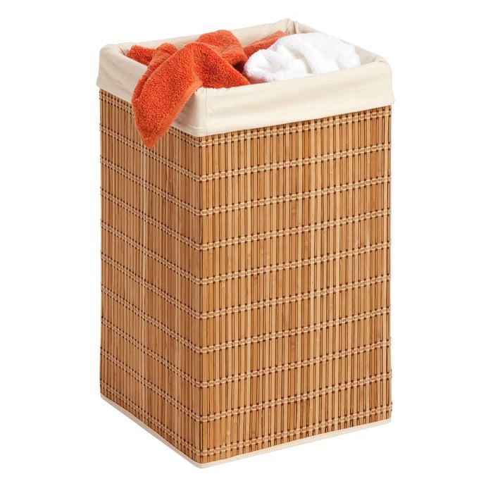 honey can do Natural Bamboo Square Wicker Hamper with Bag