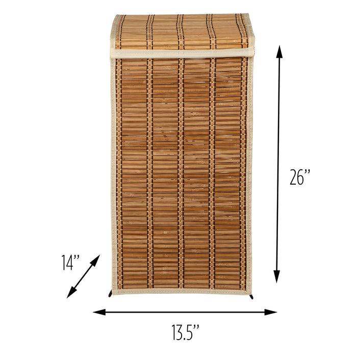 Honey Can Do Natural Bamboo Tall Laundry Hamper With Lid
