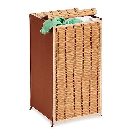 Honey Can Do Natural Bamboo Tall Laundry Hamper With Lid