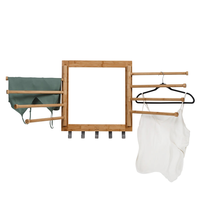 Honey Can Do Natural Bamboo Wall Mount Swivel-Arm Drying Rack