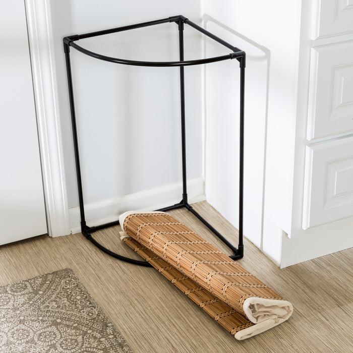 Honey Can Do Natural Bamboo Wicker Corner Hamper With Laundry Bag