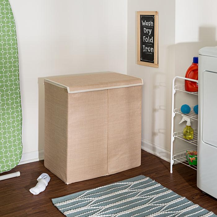 Honey Can Do Natural Resin Large Dual Laundry Hamper With Lid