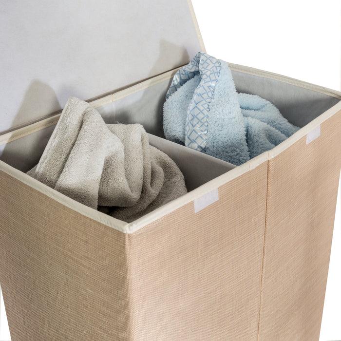 Honey Can Do Natural Resin Large Dual Laundry Hamper With Lid