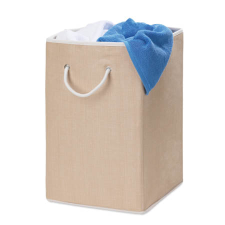honey can do Natural Resin Square Laundry Hamper with Handles