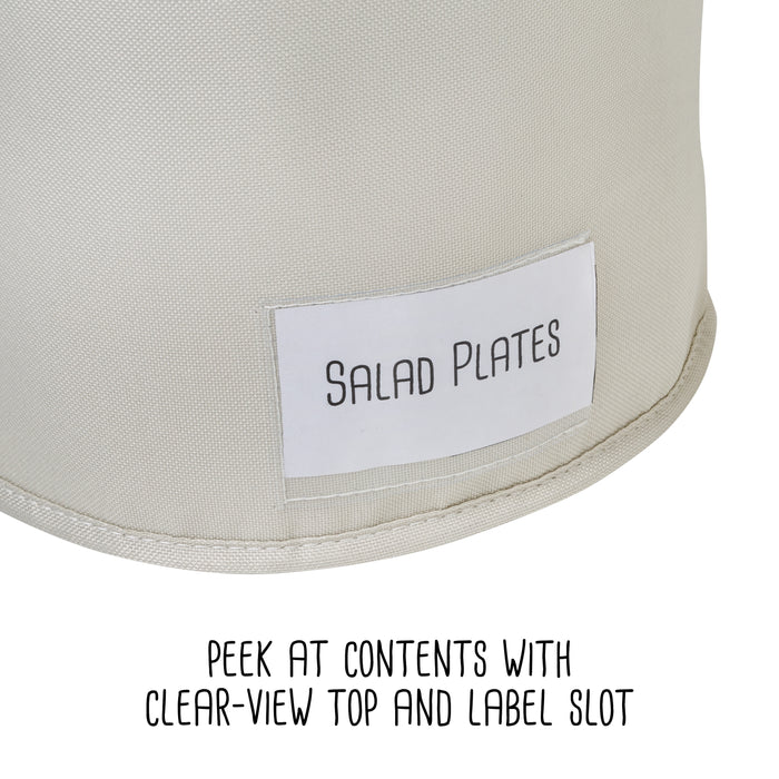 Honey Can Do Natural Round Dinnerware Storage Cases (Set Of 3)