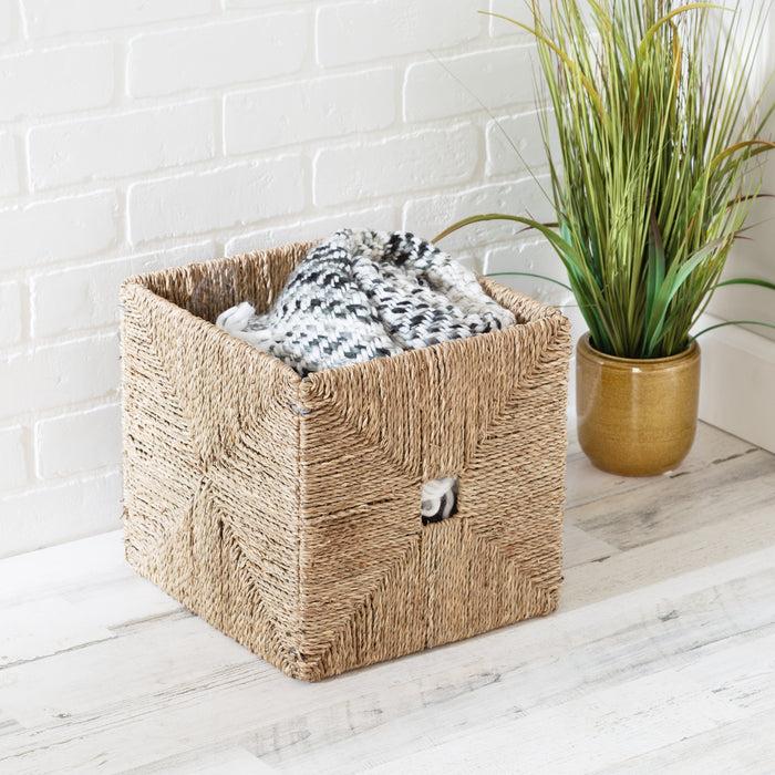 Honey Can Do Natural Seagrass Collapsible Storage Basket