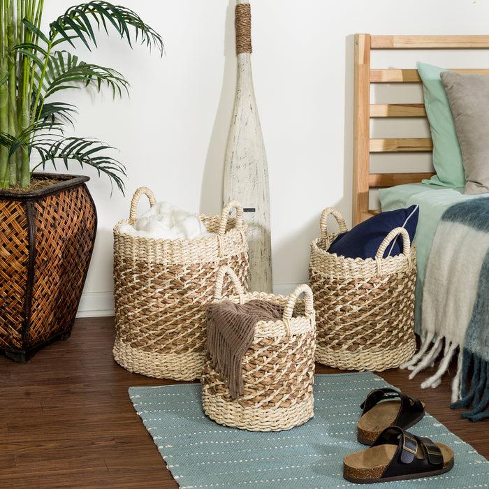 Honey Can Do Natural Seagrass Woven Nesting Baskets (Set Of 3)