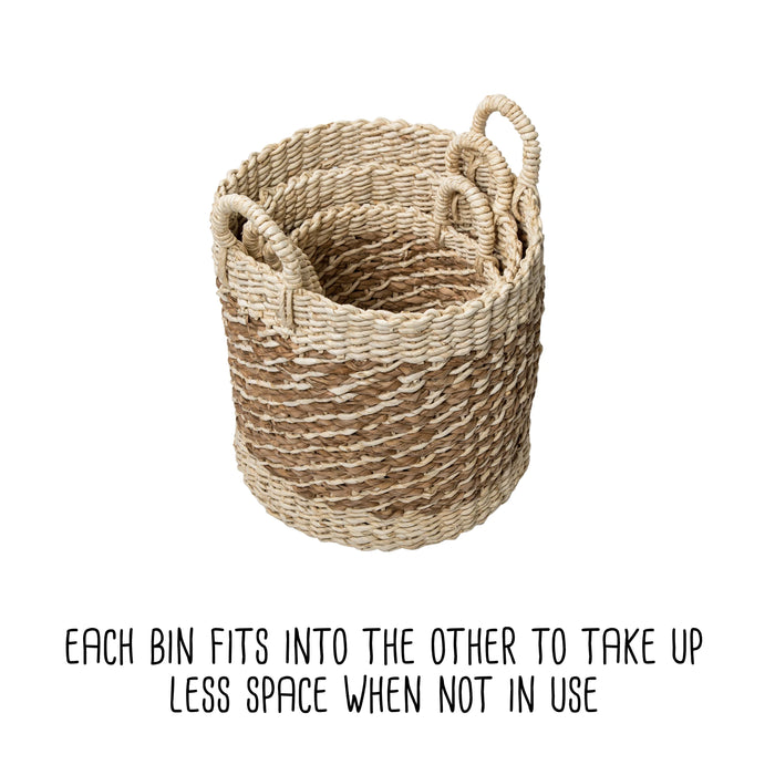 Honey Can Do Natural Seagrass Woven Nesting Baskets (Set Of 3)