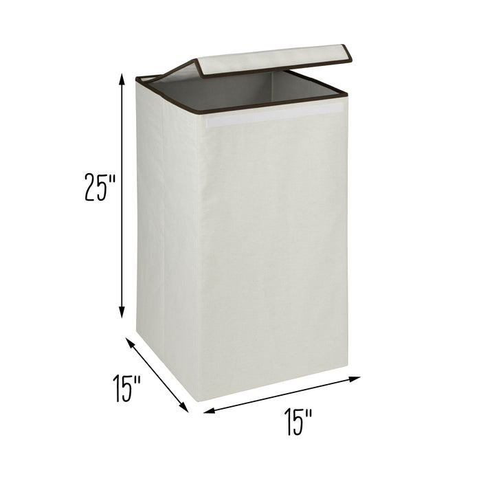 Honey Can Do Natural Square Folding Laundry Hamper With Lid