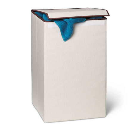 honey can do Natural Square Folding Laundry Hamper with Lid