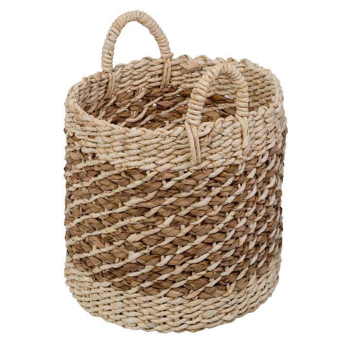 Honey Can Do Natural Tea Stained Large Wicker Storage Basket With Handles