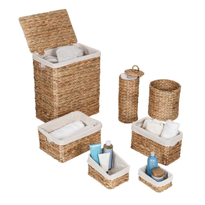 honey can do Natural Water Hyacinth 7-Piece Storage Basket Set