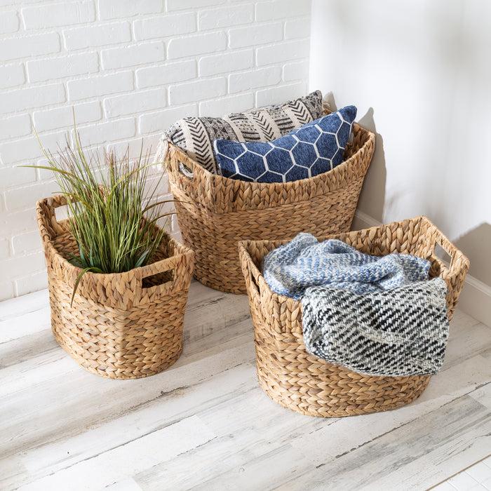 Honey Can Do Natural Water Hyacinth Large Nesting Baskets (Set Of 3)