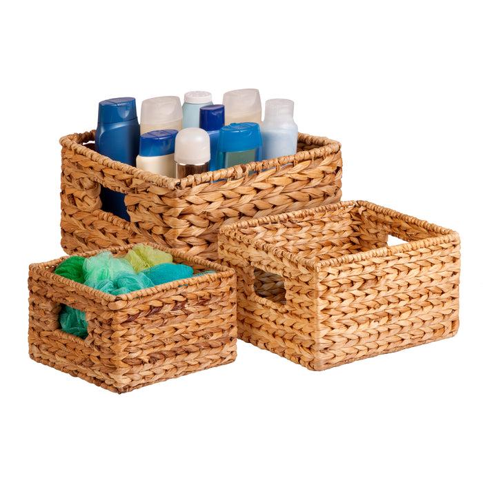 honey can do Natural Water Hyacinth Nested Baskets (Set of 3)