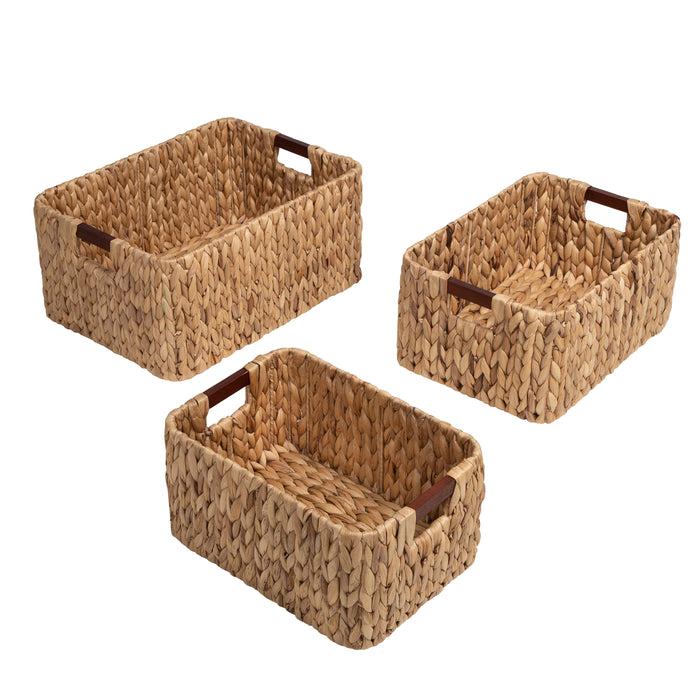 Honey Can Do Natural Water Hyacinth Nesting Storage Baskets (3-Piece Set)