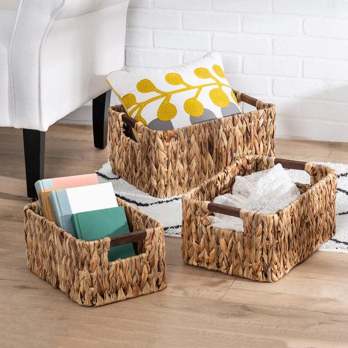 Honey Can Do Natural Water Hyacinth Nesting Storage Baskets (3-Piece Set)
