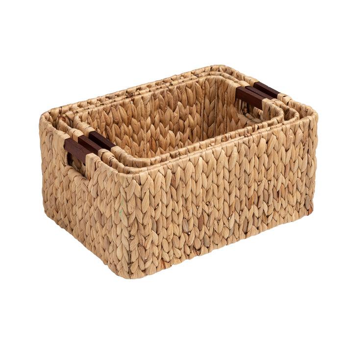 Honey Can Do Natural Water Hyacinth Nesting Storage Baskets (3-Piece Set)