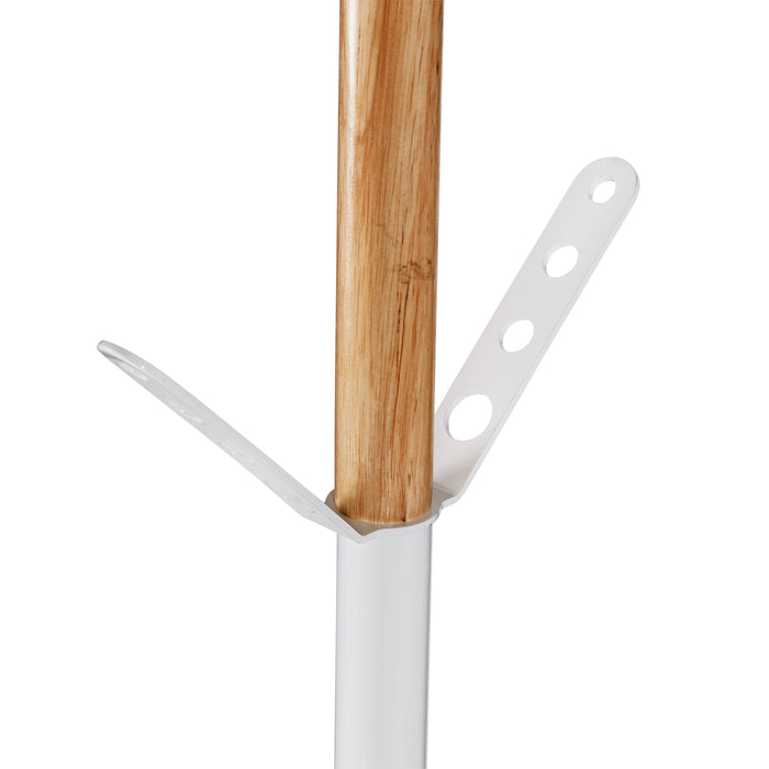 Honey Can Do Natural/White Freestanding Coat Rack With 6 Hooks