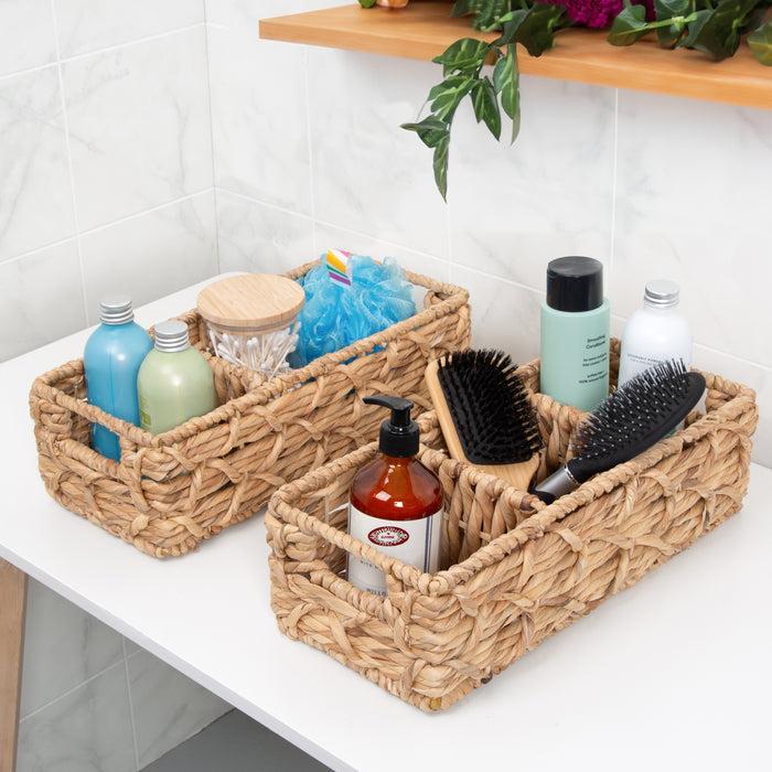 Honey Can Do Natural Wicker Multi-Purpose Baskets With Dividers (Set Of 2)