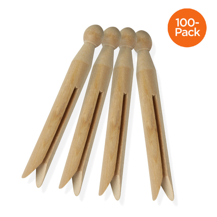 honey can do Natural Wood Classic Round Clothespins (100-Pack)