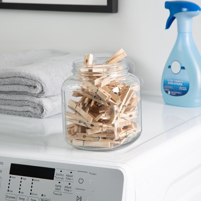 Honey Can Do Natural Wood Spring-Loaded Clothespins (24-Pack)