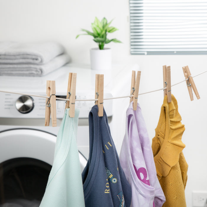 Honey Can Do Natural Wood Spring-Loaded Clothespins (24-Pack)