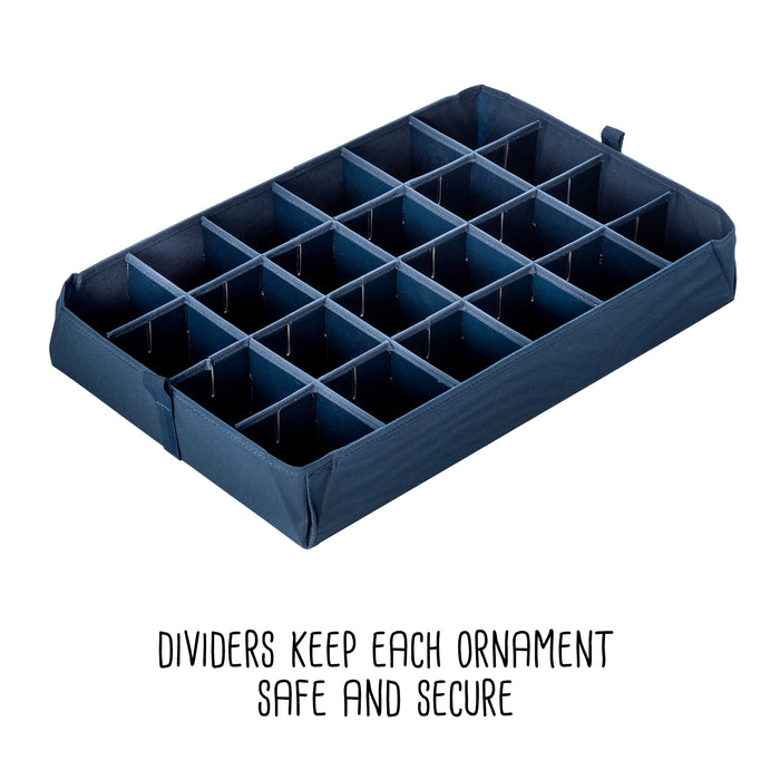 Honey Can Do Navy Blue Deluxe 72-Ornament Storage Box