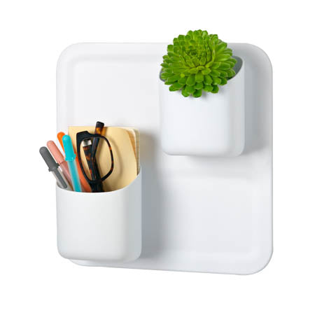 honey can do Perch White Magnetic Wall Storage System (3-Piece Set)