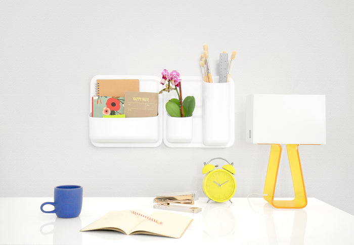 Honey Can Do Perch White Magnetic Wall Storage System (5-Piece Set)