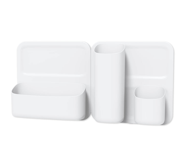Honey Can Do Perch White Magnetic Wall Storage System (5-Piece Set)