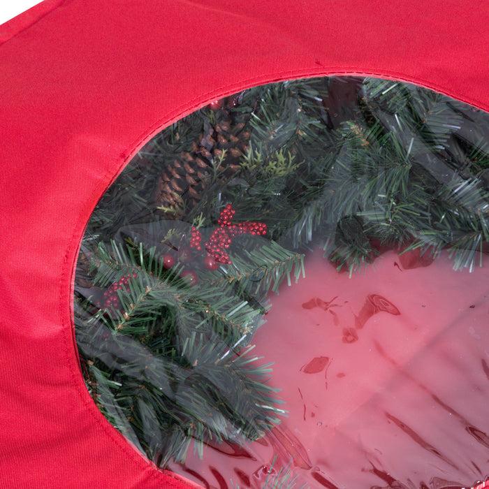 Honey Can Do Red 36" Wreath Storage With Clear View Panel