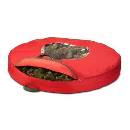 Honey Can Do Red 36" Wreath Storage With Clear View Panel