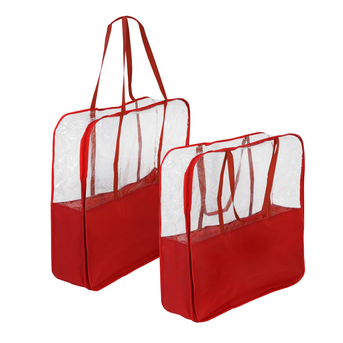 Honey Can Do Red/Clear Holiday Storage Bags With Handles (2-Pack)