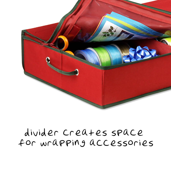 Honey Can Do Red Gift Wrap Organizer With Compartments And Pockets