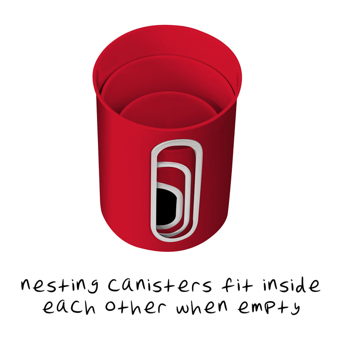 Honey Can Do Red Steel Canister Set With Windows (3-Piece Set)