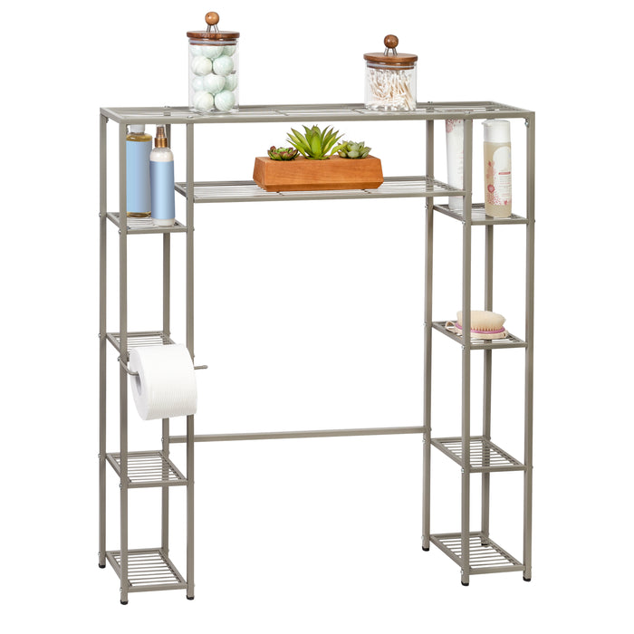 honey can do Satin Nickel 10-Shelf Over-the-Toilet Space Saver