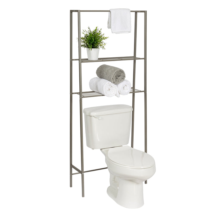 honey can do Satin Nickel 2-Tier Over-the-Toilet Space Saver