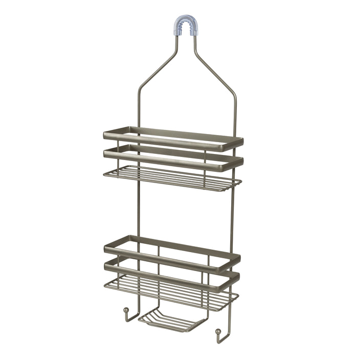 Honey Can Do Satin Nickel 2-Tier Wire Steel Shower Caddy