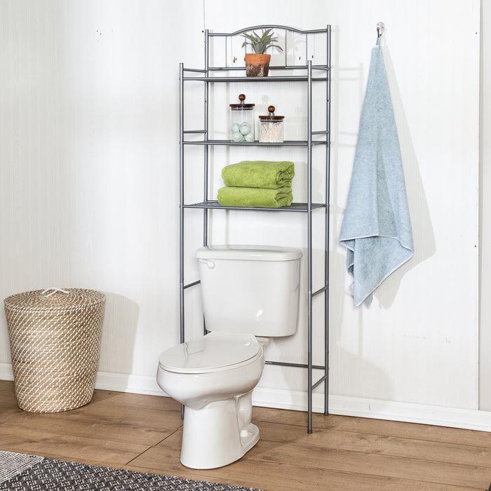 Honey Can Do Satin Nickel 3-Tier Over-The-Toilet Space Saver