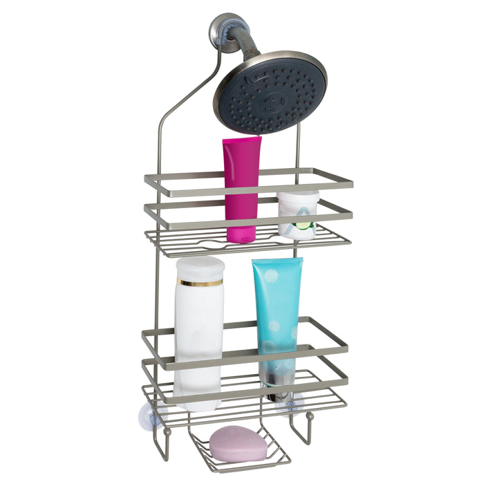 honey can do Satin Nickel 3-Tier Steel Hanging Shower Caddy