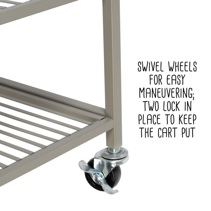 Honey Can Do Satin Nickel 5-Tier Rolling Bath Storage Cart