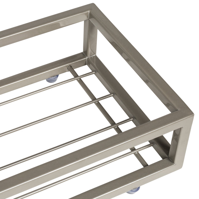 Honey Can Do Satin Nickel Over-The-Toilet Toilet Paper And Storage Tray