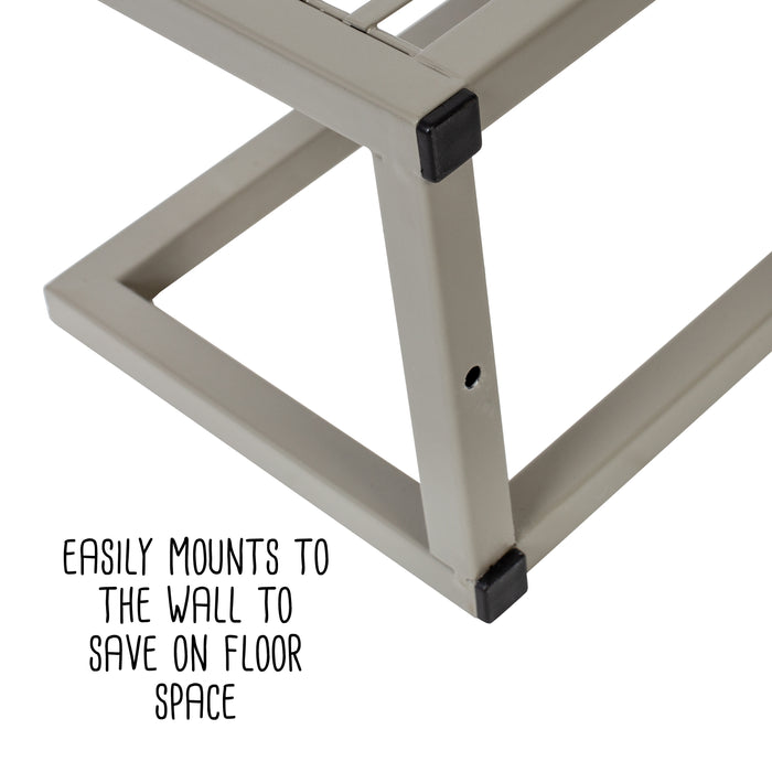 Honey Can Do Satin Nickel Slatted Bath Shelf With Towel Bar